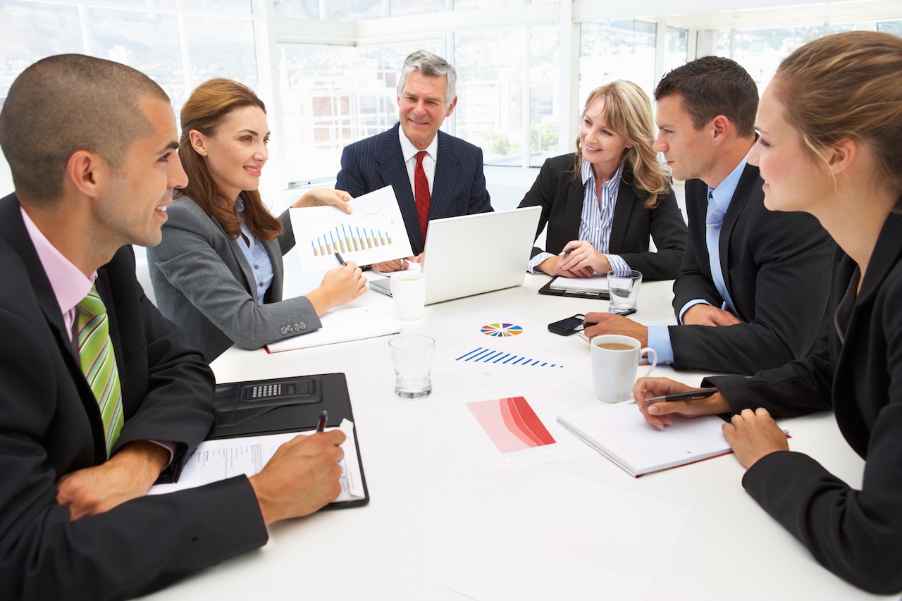 Mixed group in business meeting
